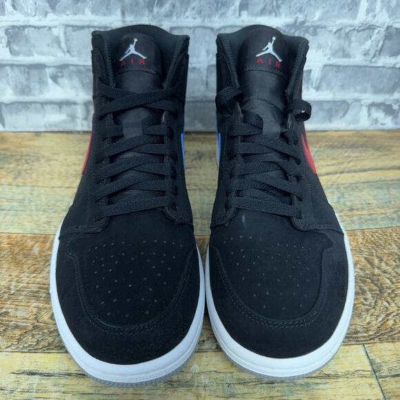 Nike Air Jordan 1 Mid Multicolor Swoosh Black 554724-065 Mens Size 9.5 New Rare - Picture 3 of 7